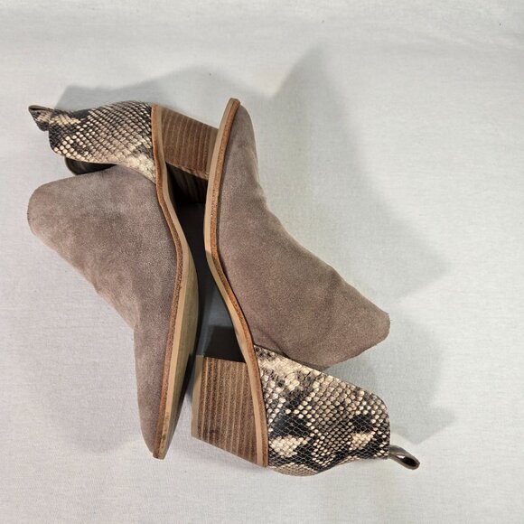 DOLCE VITA Sonni Boho Tan Suede/Snakeskin Ankle Booties Size 8.5 Exc. Condition! - Picture 9 of 16